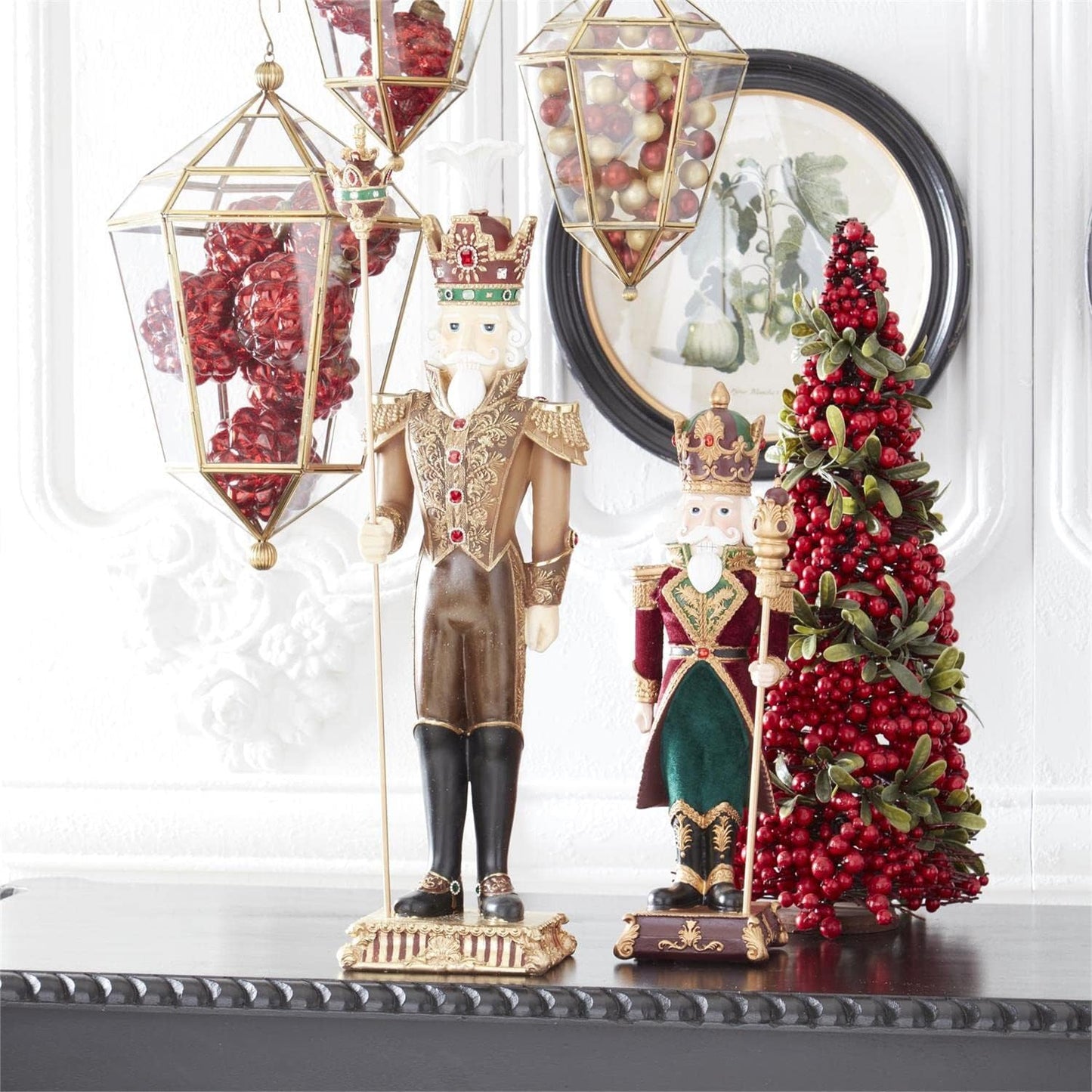 18.25-Inch Nutcracker with Staff – Resin Christmas Decoration for Classic Festive Cheer