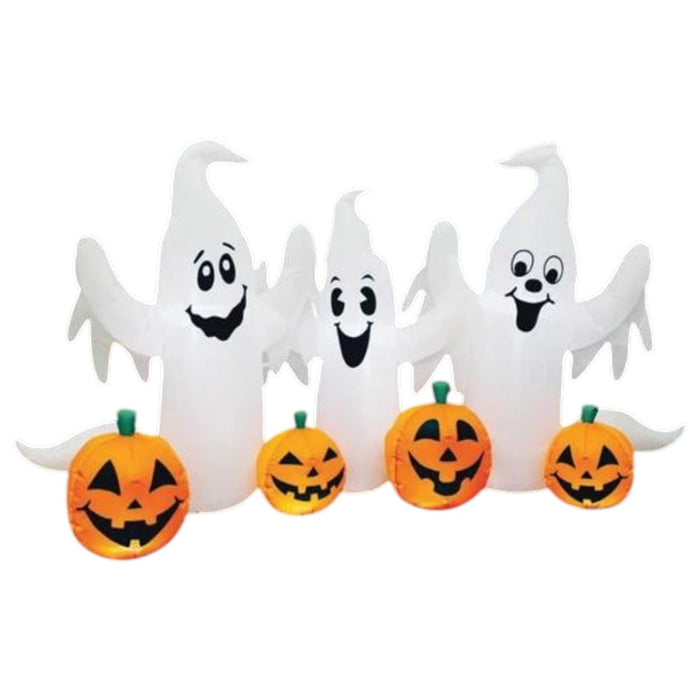 73-inch Halloween inflatable with ghosts and light-up jack-o'-lanterns