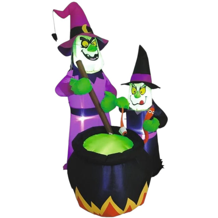 73-inch witches brewing cauldron Halloween yard inflatable