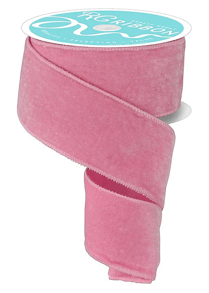 2.5" × 10-Yard Light Pink Deluxe Velvet Ribbon with Satin Backing