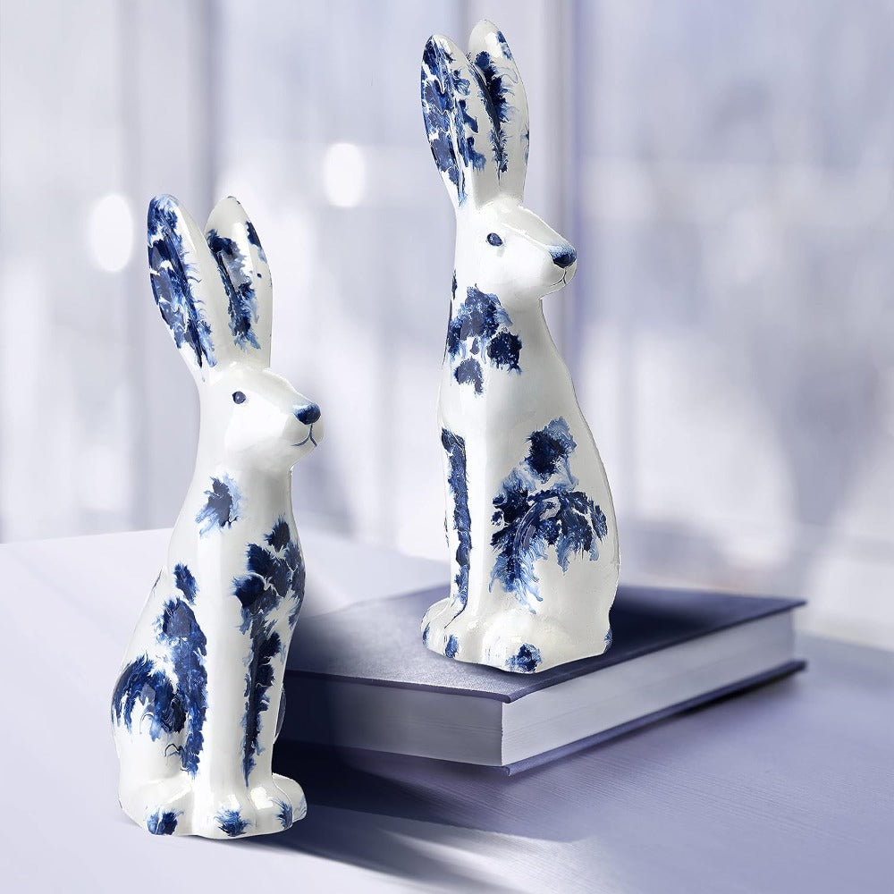 9" Bloomsbury Tall Terracotta Bunny Figurines – Set of 2