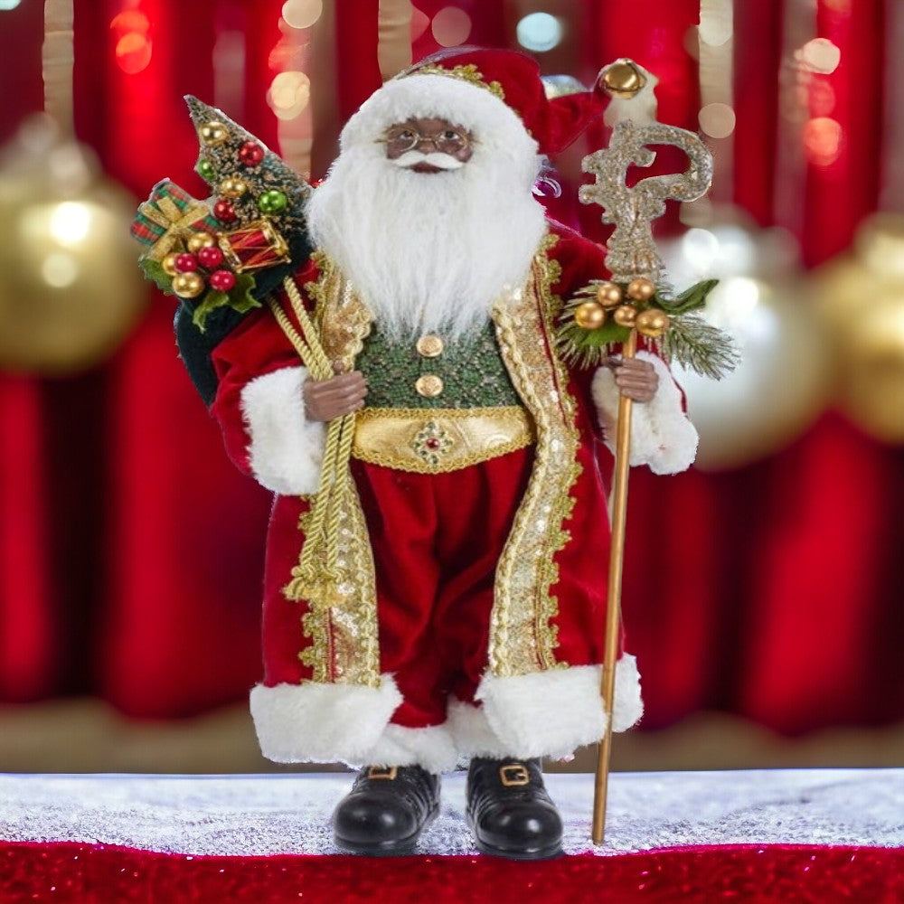 18" Kringles African American Santa Christmas Figurine – product image 2
