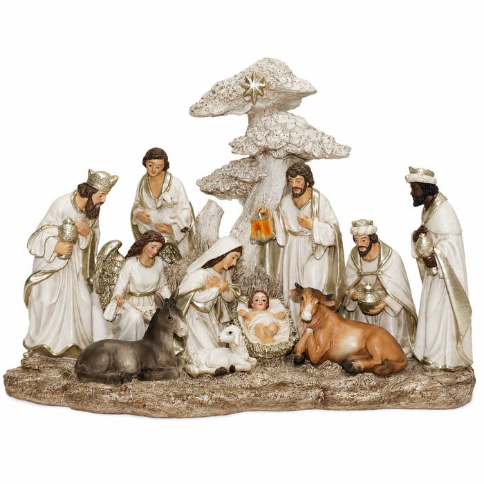7" Nativity Scene - Under the Star - Elegant Christmas Decor