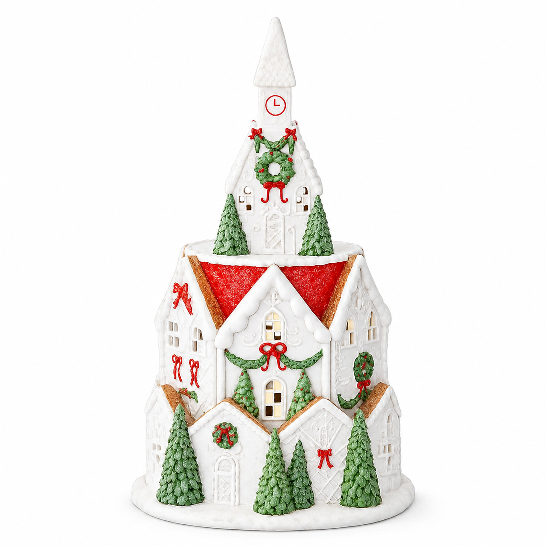 20" Gingerbread House Tower with LED Lights – Unique Festive Holiday Decoration
