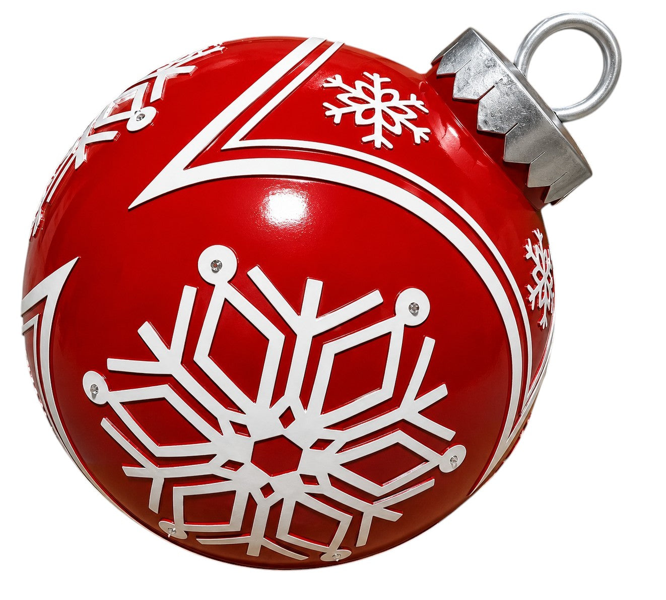 31" LED Lighted Red & White Christmas Ornament with Timer for Indoor & Outdoor Décor