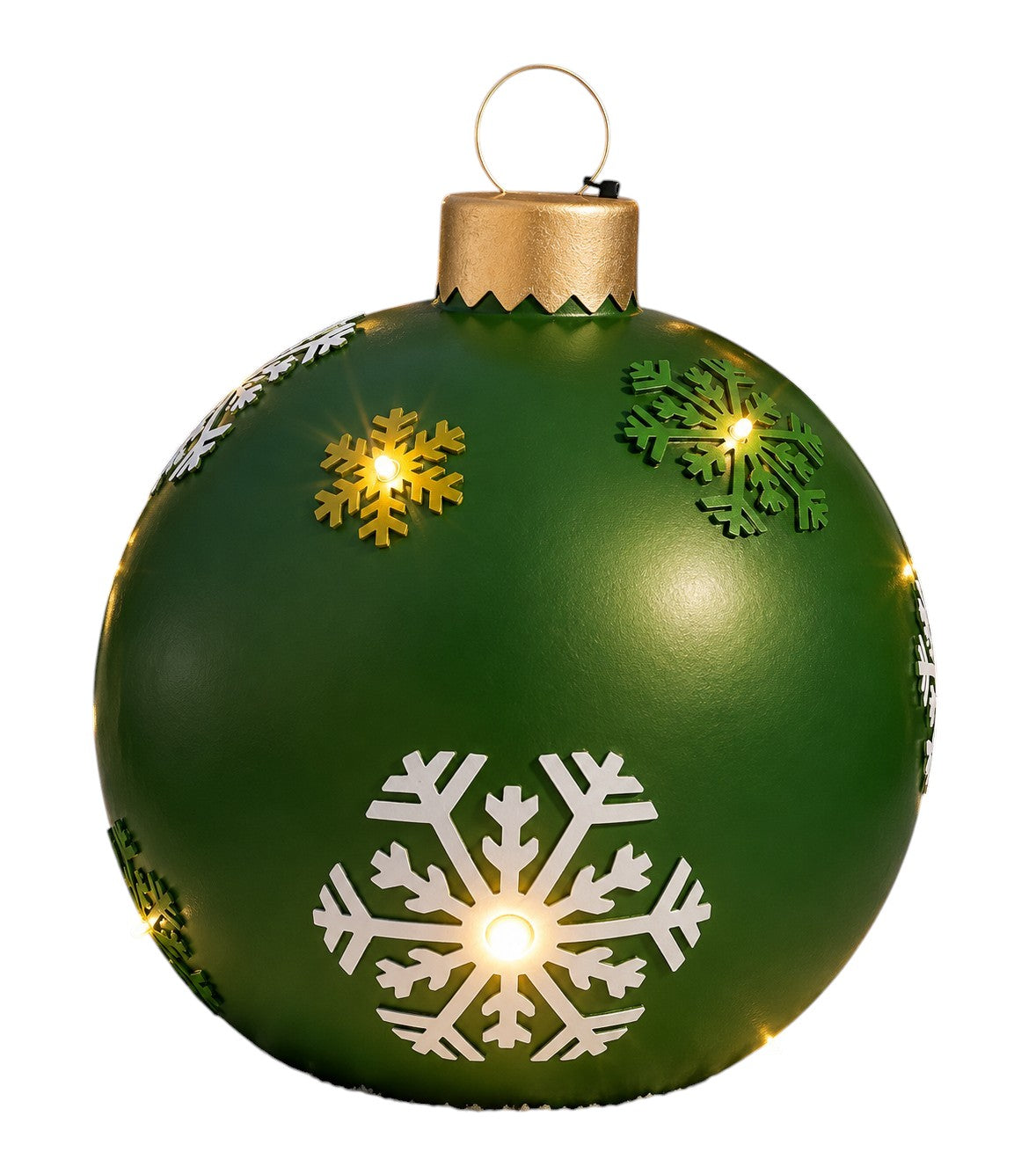 24" Green LED Lighted Christmas Ornament with Timer – Indoor & Outdoor Holiday Décor