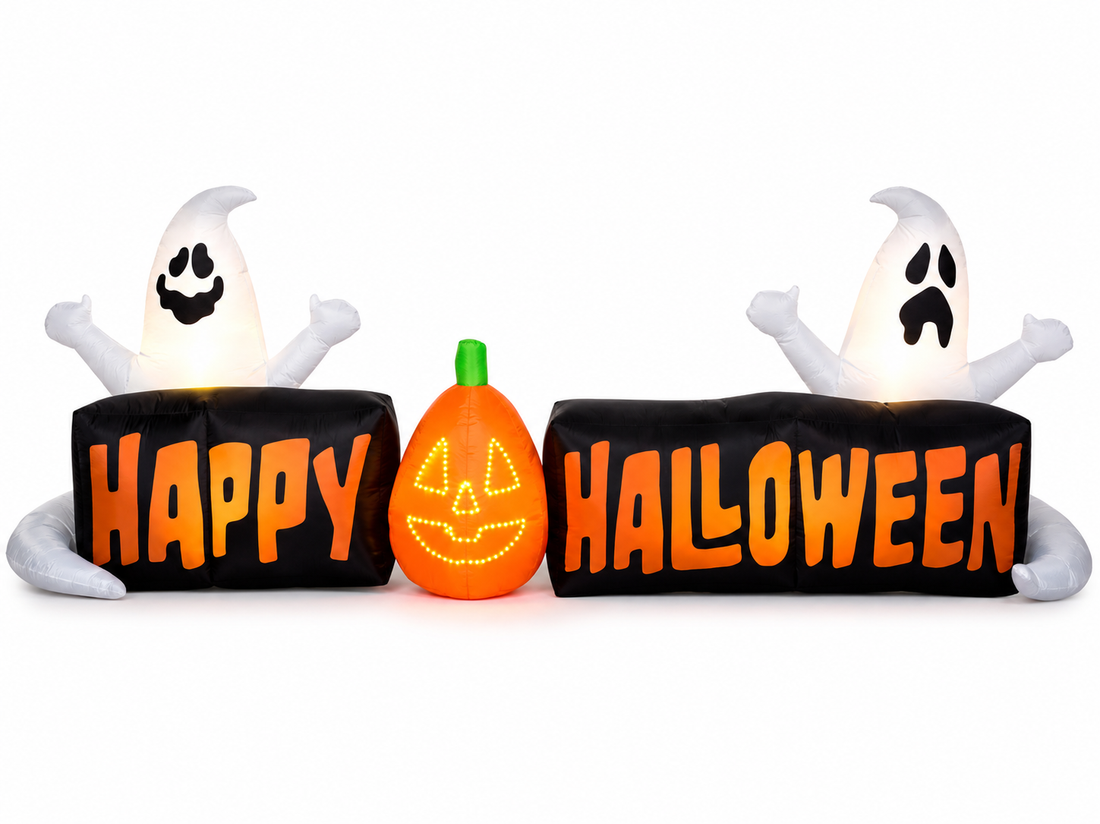 107" Lightshow Happy Halloween Inflatable w/Ghosts