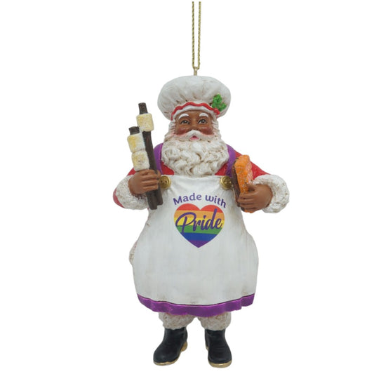 5" African American Pride Santa Ornament – Festive Resin Christmas Tree Decoration