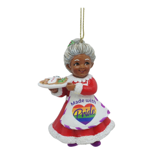 3.75" African American  Pride Mrs. Claus Christmas  Ornaments