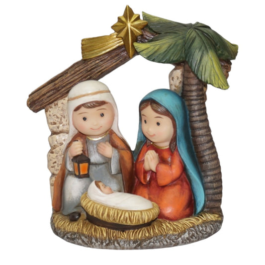 6" Holy Family - Whimsical Manger Scene  Charming Nativity Christmas Decoration