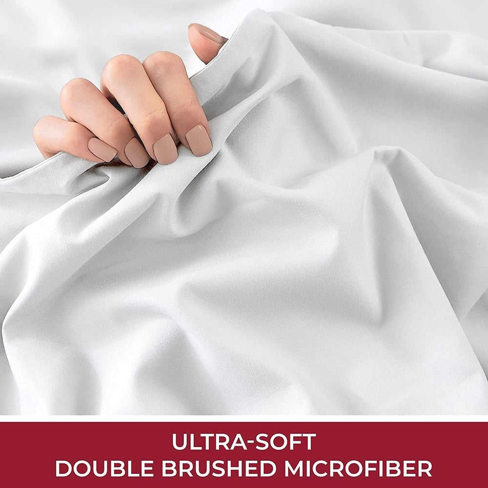 King 4-Piece Deep Pocket Bed Set – 100% Double Brushed Microfiber Luxury Bedding