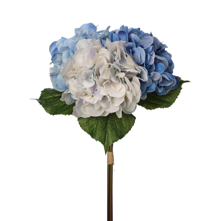 17" Blue & White Hydrangea Bundle – 3 Stems