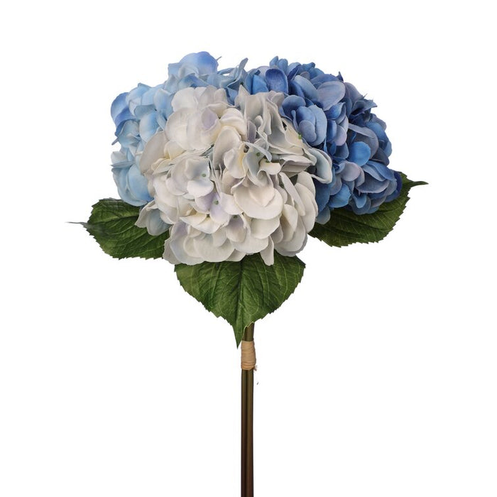 17" Blue & White Hydrangea Bundle – 3 Stems