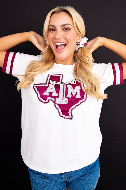 Texas A&M Sparkle Logo T-Shirt – Aggies Sequin Gameday Tee