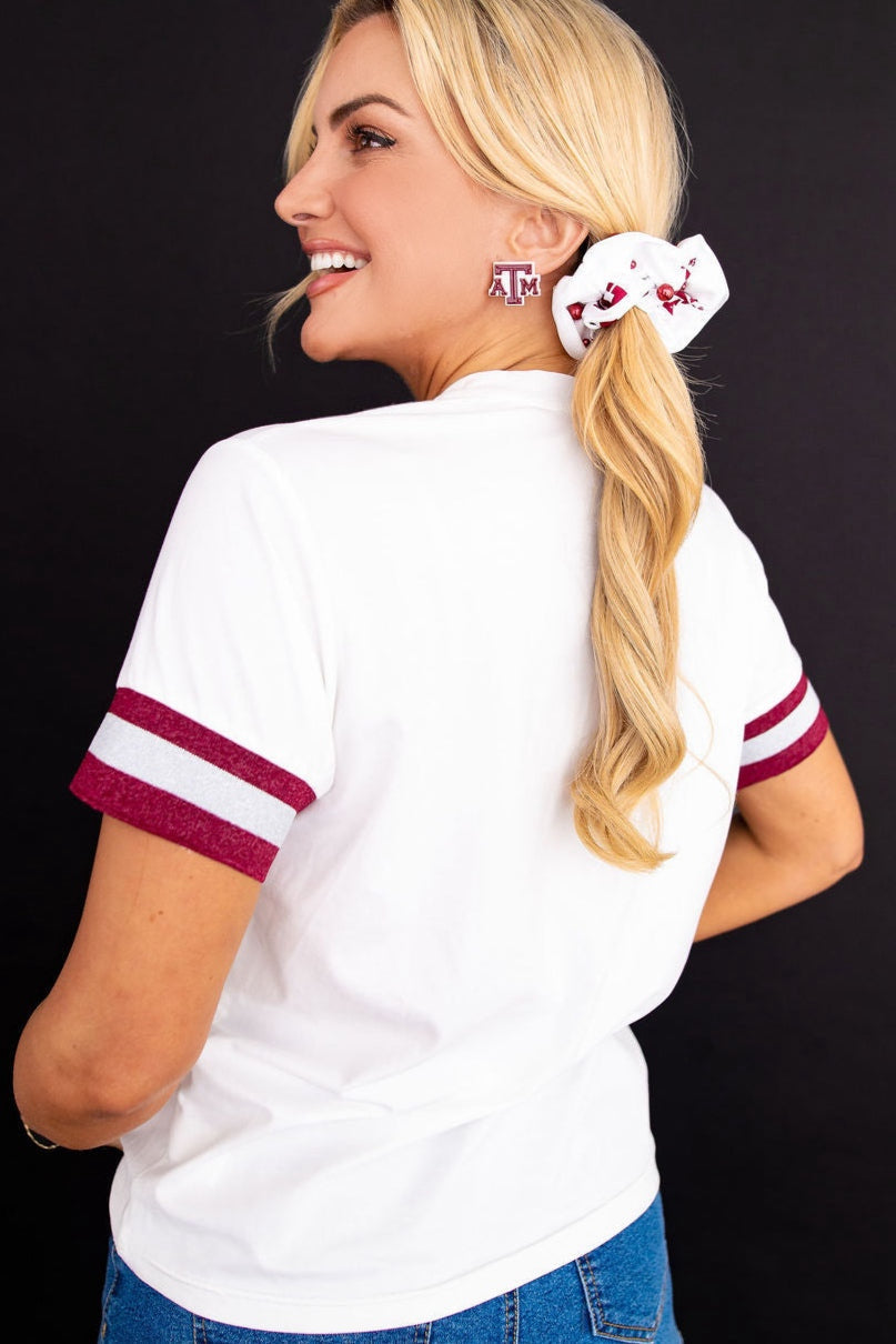 Texas A&M Aggies sequin logo T-shirt alternate view