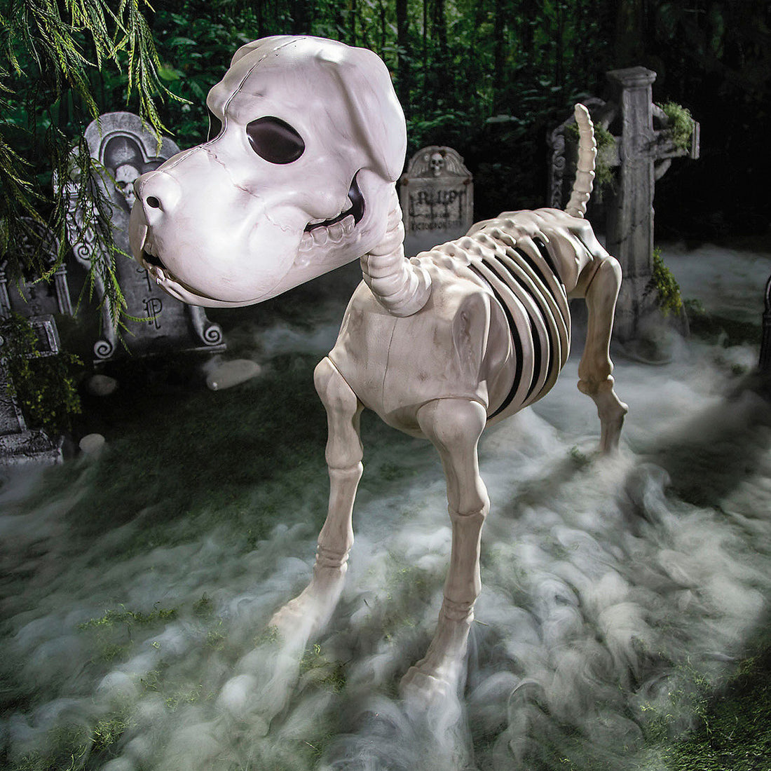 4-foot standing dog skeleton Halloween decoration