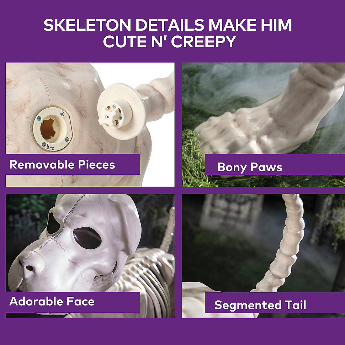 standing dog skeleton Halloween yard decoration