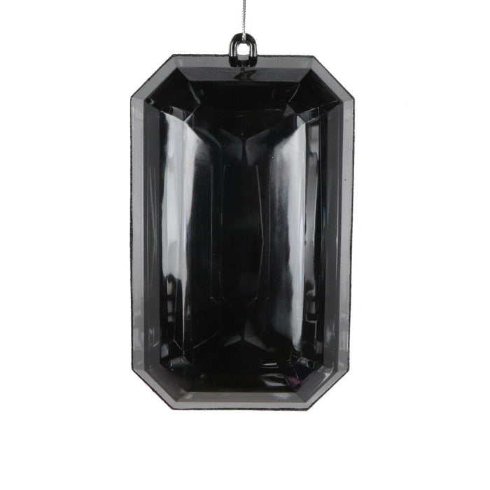 8″ Black Rectangle Jewel Glitter Ornament – Sparkling Acrylic Jewel