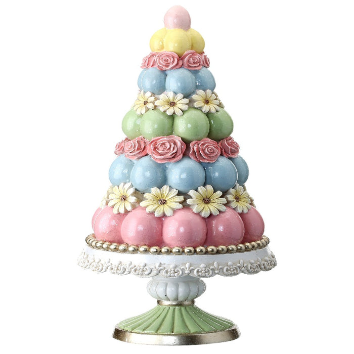 14.25" Pastel Easter Egg Topiary Tree with Flowers