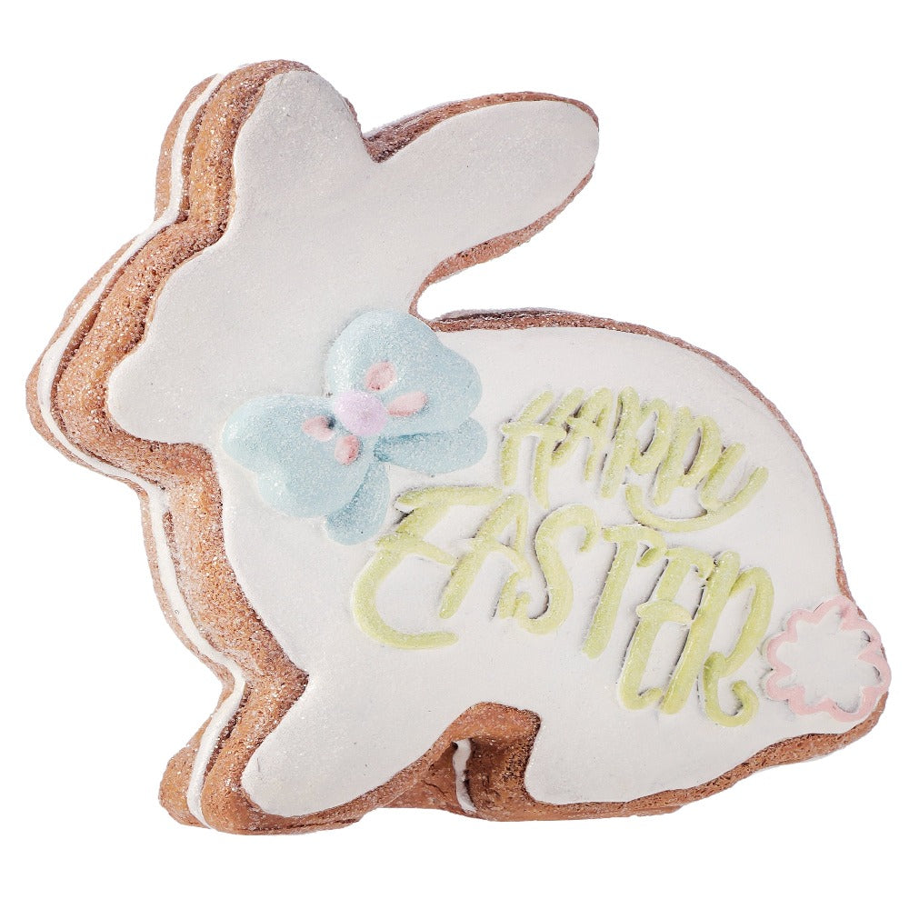 4.5" Happy Easter Bunny Cookie Resin Figurine