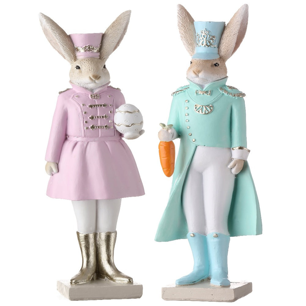 9" Bunny Soldier Resin Easter Figurine