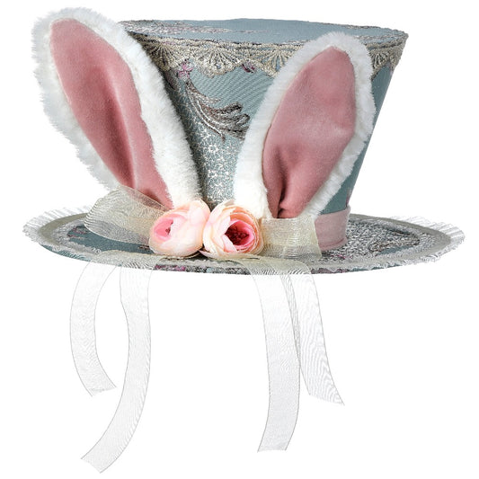 Bunny Ear Hat Paisley & Velvet 7.75"