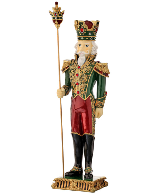 24" Royal Jeweled Nutcracker Resin Figurine – Elegant Christmas Decoration