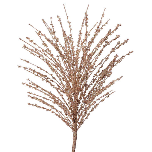 24" Champagne Glitter Grass Spray – Festive Christmas Decoration