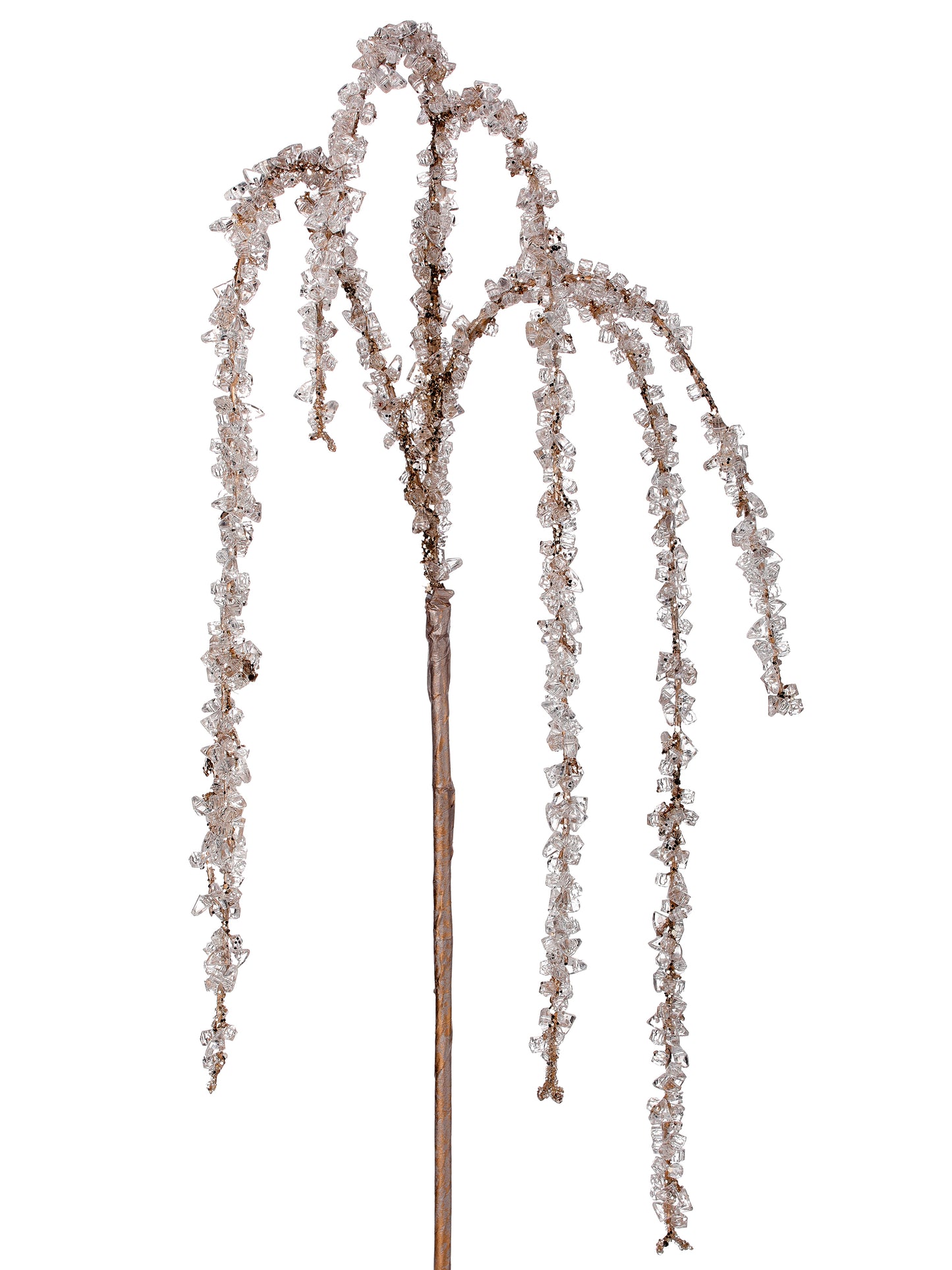 36" Champagne Crystal Iced Branch -  Luxurious Christmas Floral Decoration