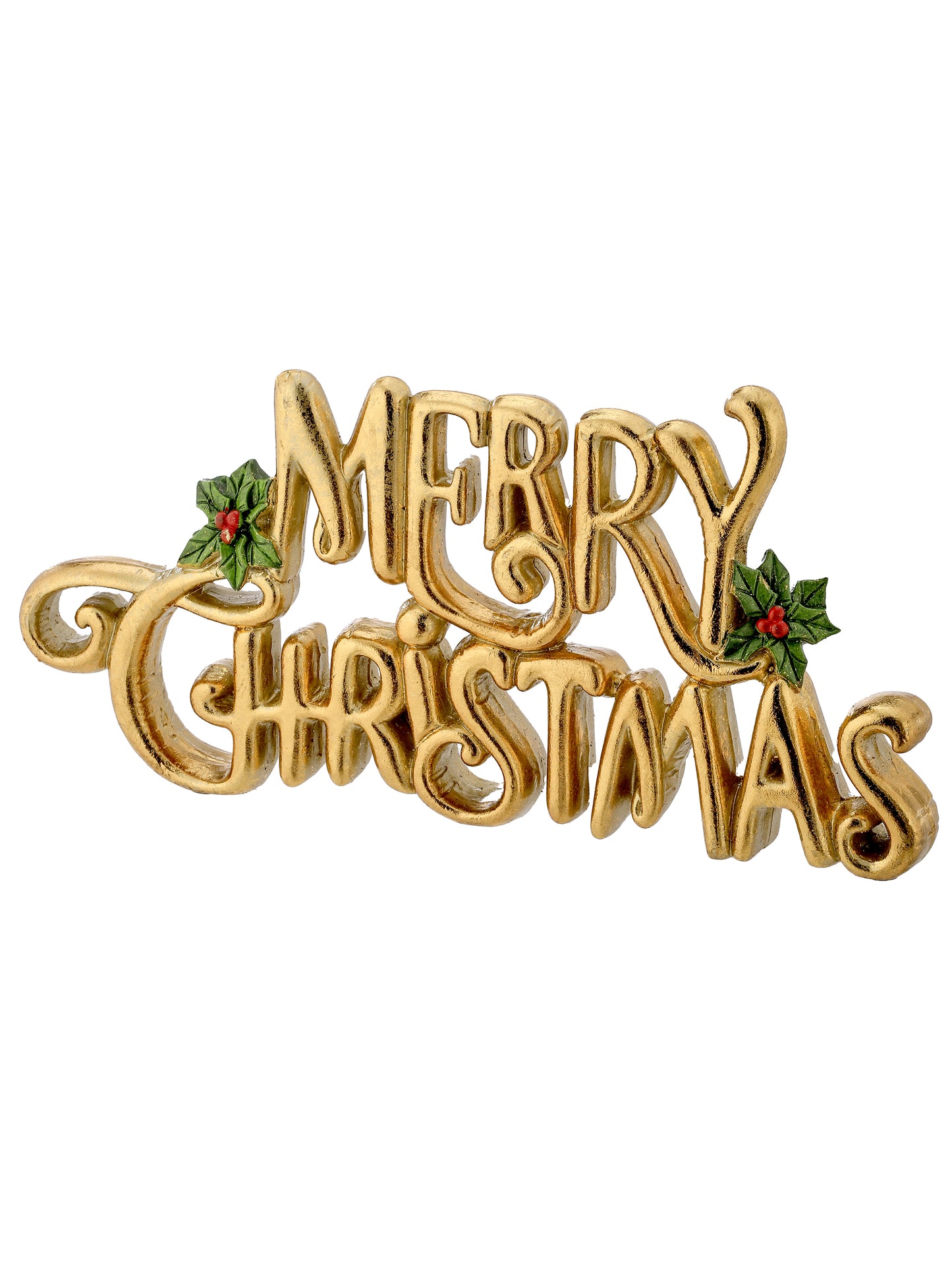 11.5" Merry Christmas' Resin Table Piece – Festive Christmas Decoration