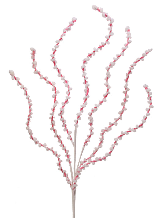 34" Peppermint Twist Spray - Pink and White Christmas Decor