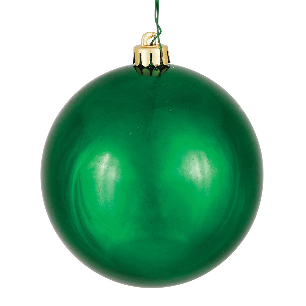2.4" Emerald Green Shiny Christmas Ball Ornaments, UV Shatterproof, 24-Pack