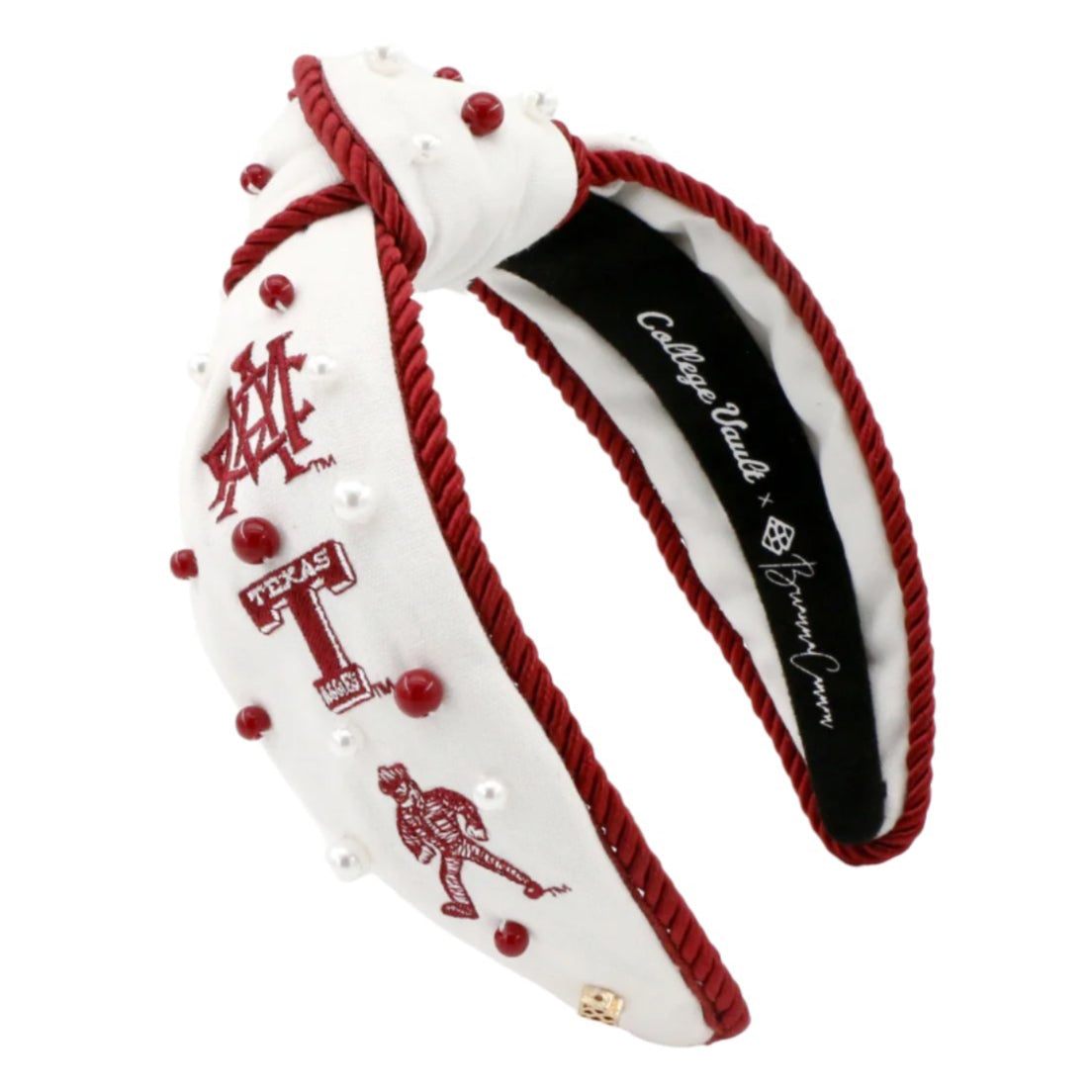 Texas A&M Vintage Logo Rope Headband – Aggies Beaded Pearl Gameday Headband