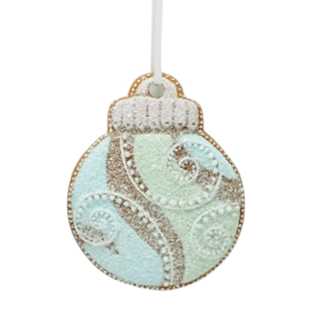 4" Pastel Gingerbread Ball Ornament – Frosted Cookie Ornament  Christmas Tree Décor