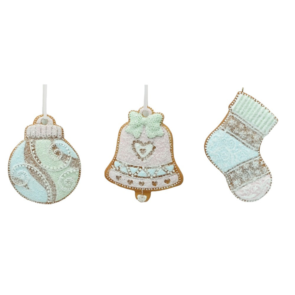 Pastel gingerbread holiday ornament alternate product view