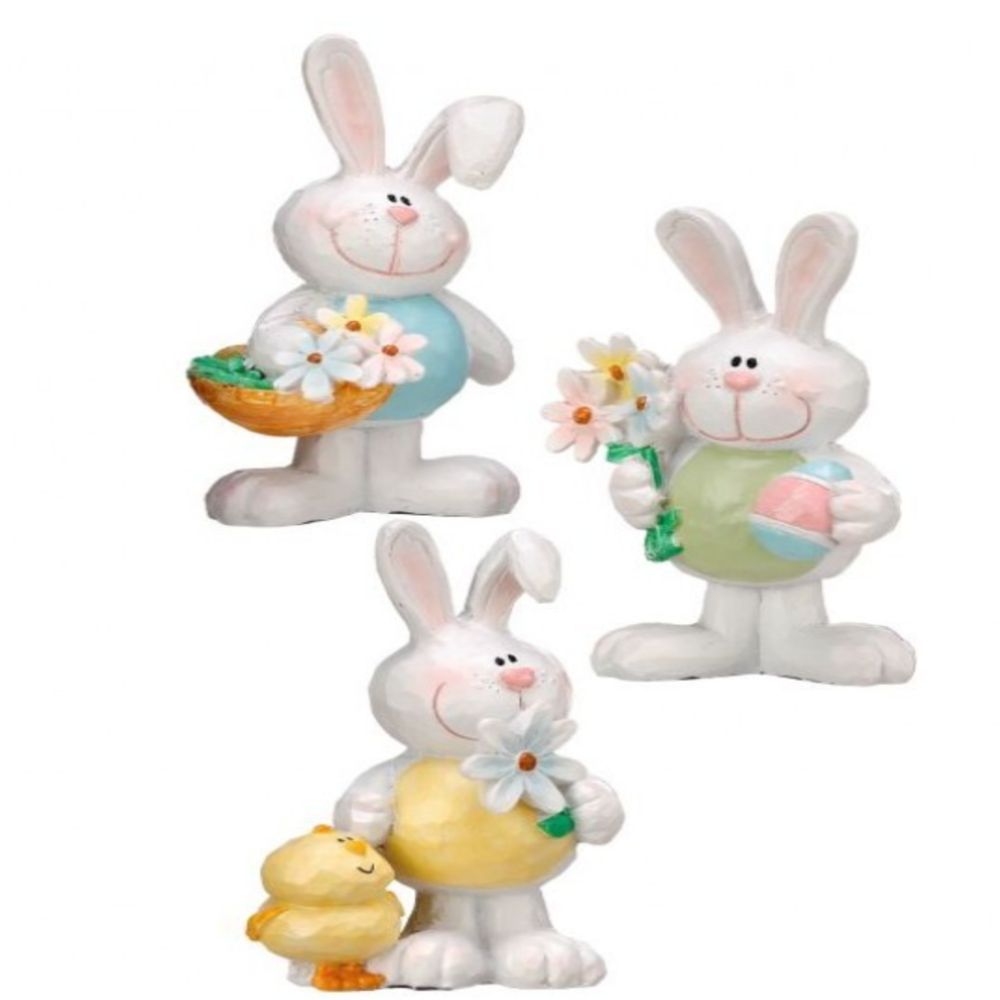 3.5" Happy Easter Bunny Resin Figurine