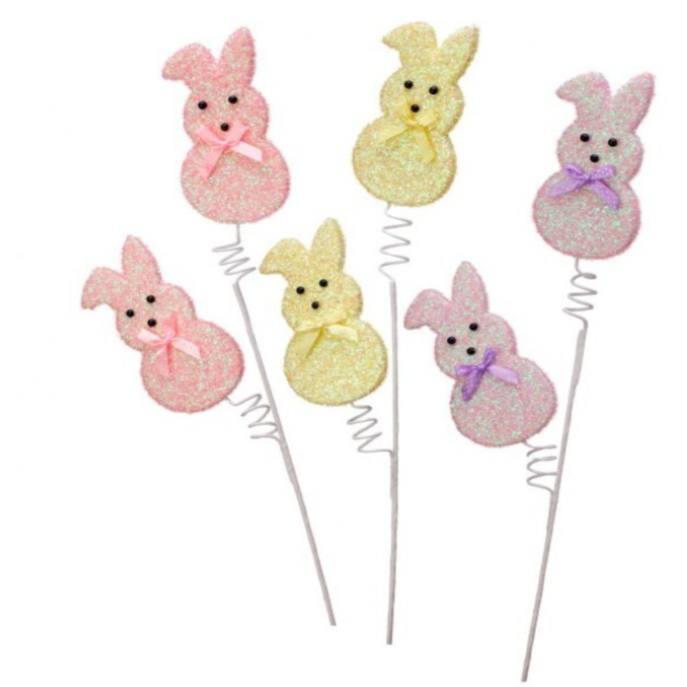 27" Pink Easter Bunny Peep Pick – Pastel Spring Decoration