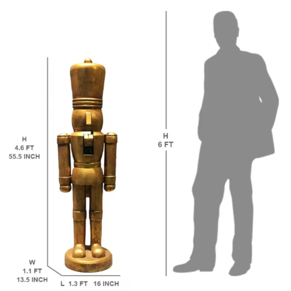 55" Gold Soldier Christmas Nutcracker - Grand Holiday Decoration