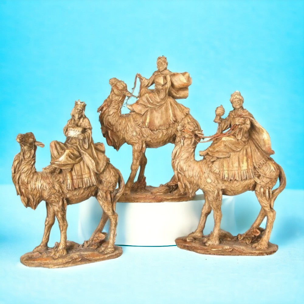 13" Resin 3 Wise Men Set  Elegant Nativity Scene Christmas Decoration