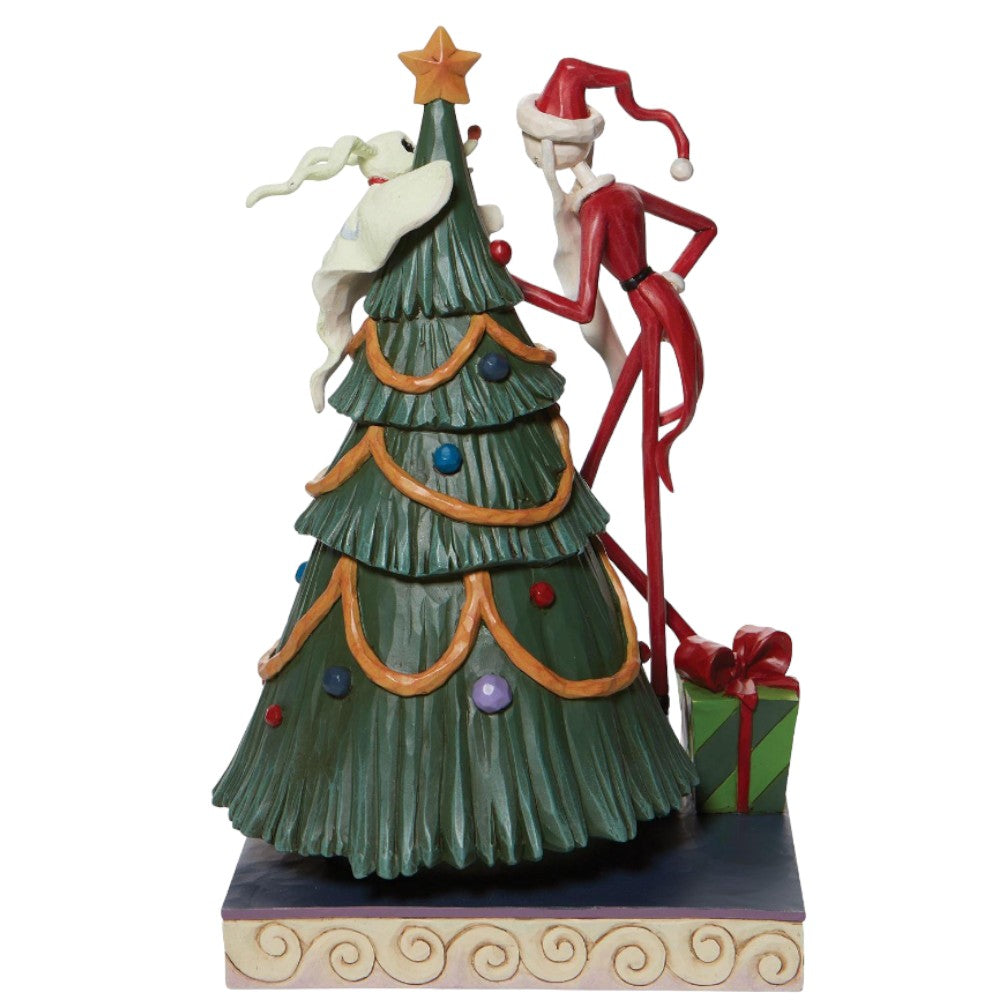 10.8" Santa Jack and Zero Figurine – Whimsical Nightmare Before Christmas Decor