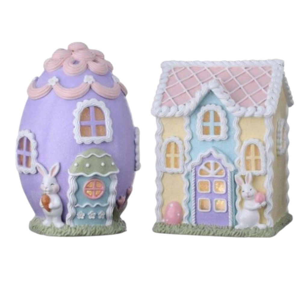 8–9" LED Easter Sweets Houses – Set of 2