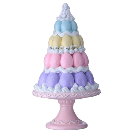 14" Resin Easter Egg Tree on Pedestal - Pastel Spring Decoration