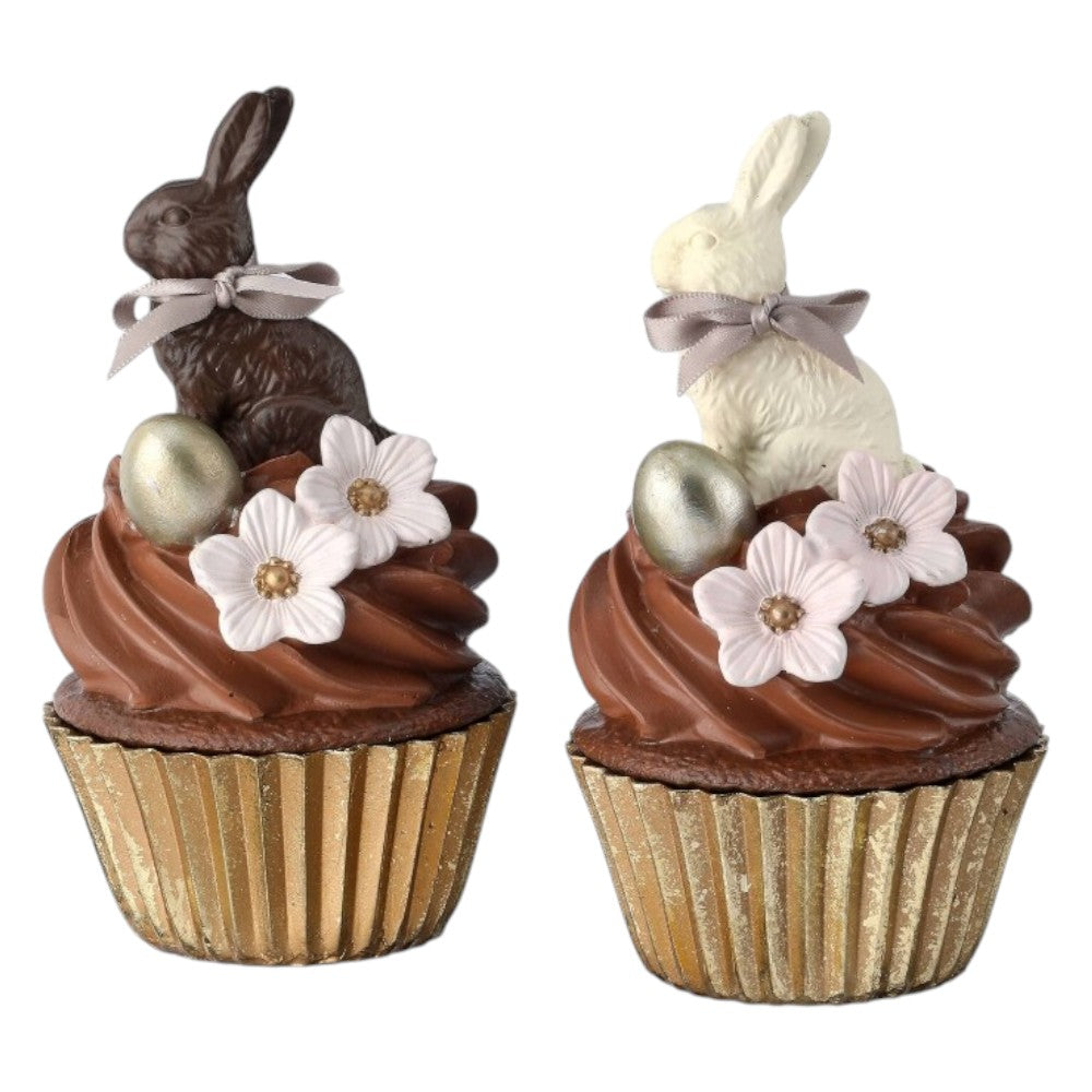 6" Easter Bunny Cupcake Figurine – Spring Decor