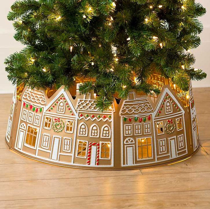 26" - Christmas Gingerbread Tree Collar With LED