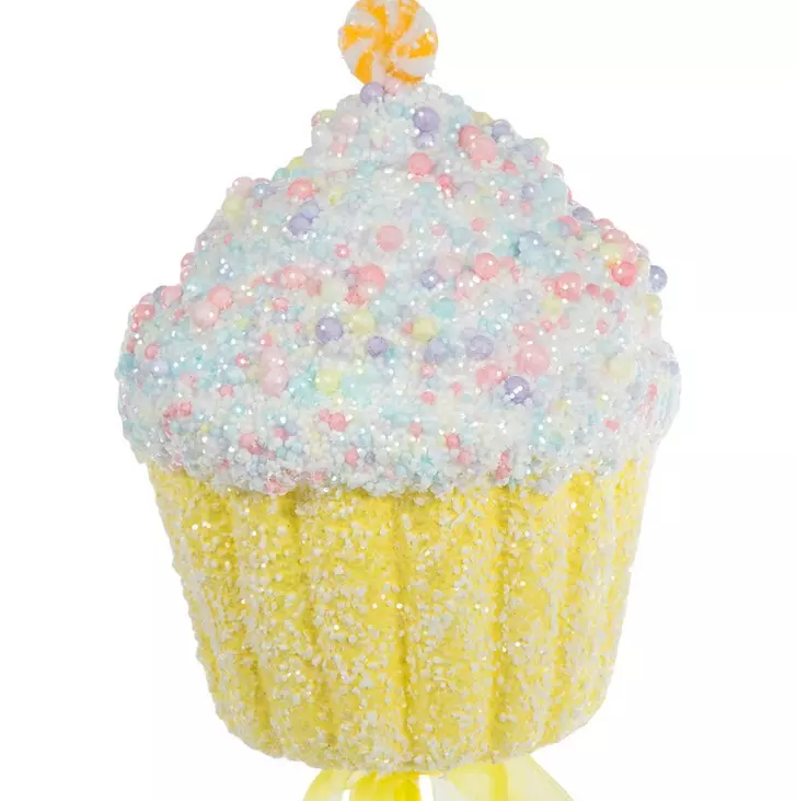 21.5" Sprinkled Cupcake Pick – Whimsical Christmas Tree Decoration & Holiday Accent