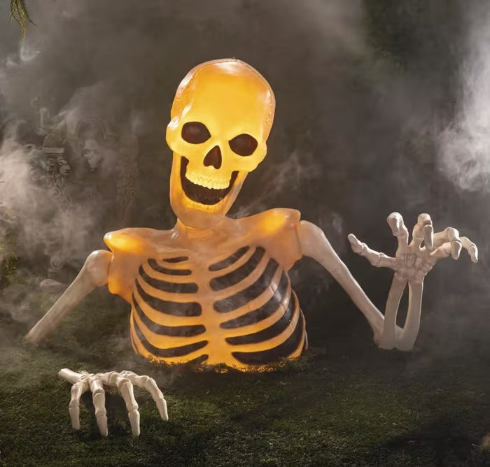 4-foot LED groundbreaker skeleton Halloween yard decoration