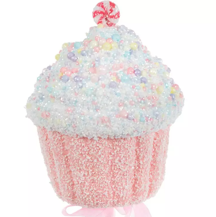 21.5" Sprinkled Cupcake Pick – Whimsical Christmas Tree Decoration & Holiday Accent