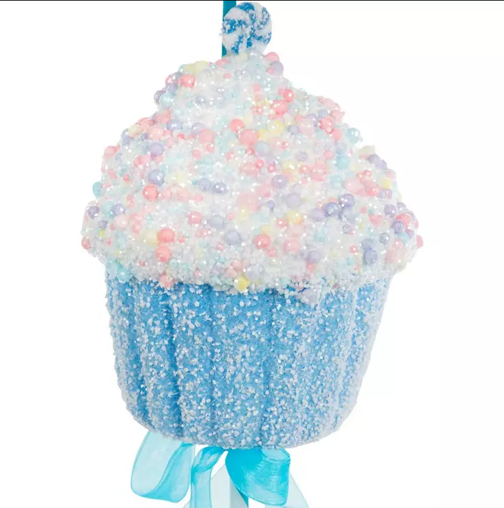 21.5" Sprinkled Cupcake Pick – Whimsical Christmas Tree Decoration & Holiday Accent