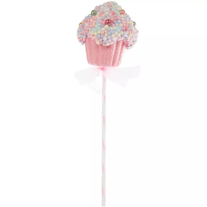 13.5" Sprinkled Cupcake Pick – Whimsical Christmas Tree Decoration & Holiday Accent
