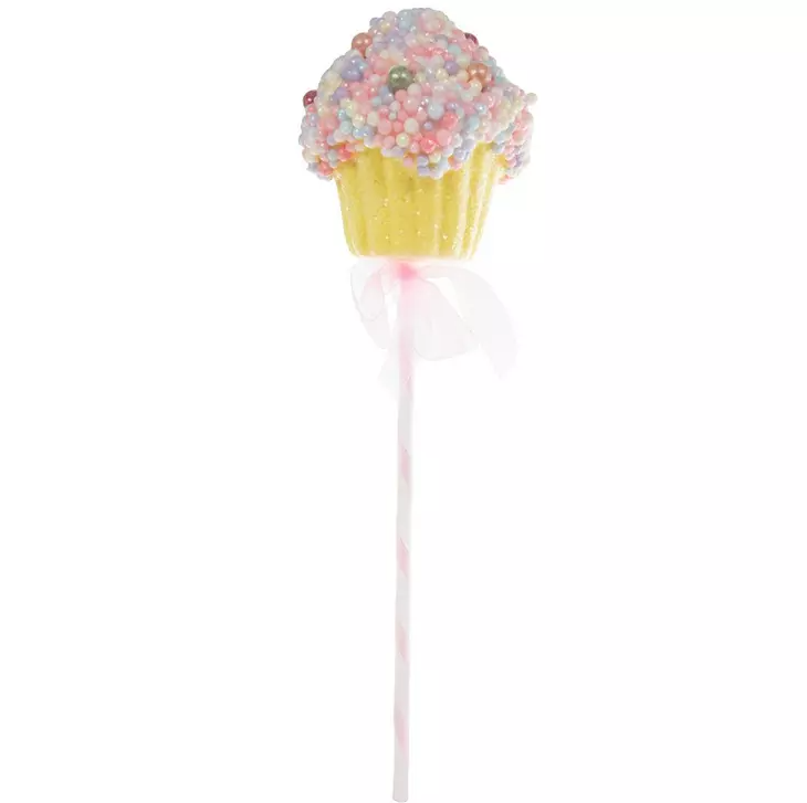 13.5" Sprinkled Cupcake Pick – Whimsical Christmas Tree Decoration & Holiday Accent